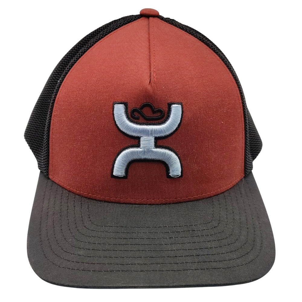 Hooey Trucker Hat Mens S-M Rust Black Get Your Hooey Flexfit Mesh Back Logo Cap
